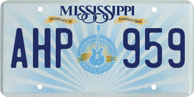 MS license plate AHP959
