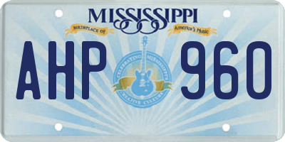 MS license plate AHP960