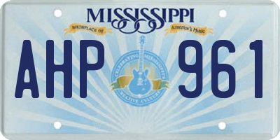MS license plate AHP961
