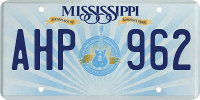 MS license plate AHP962