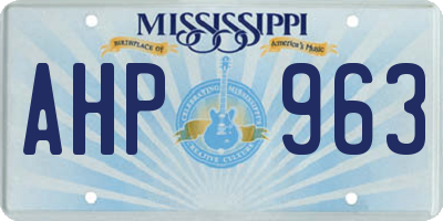 MS license plate AHP963
