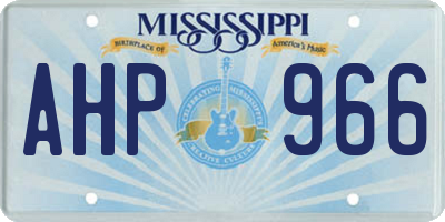 MS license plate AHP966