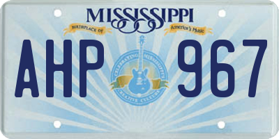 MS license plate AHP967