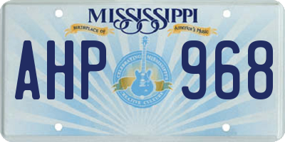 MS license plate AHP968