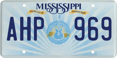 MS license plate AHP969