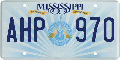 MS license plate AHP970