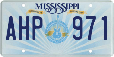 MS license plate AHP971