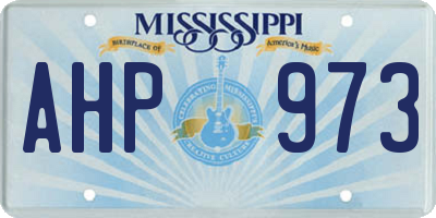 MS license plate AHP973
