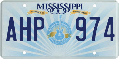 MS license plate AHP974