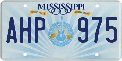 MS license plate AHP975