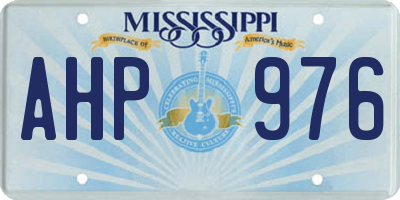 MS license plate AHP976