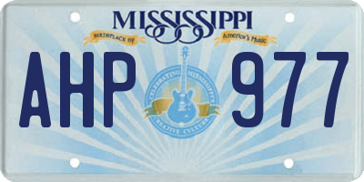 MS license plate AHP977