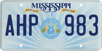 MS license plate AHP983