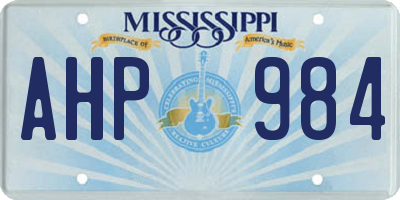 MS license plate AHP984