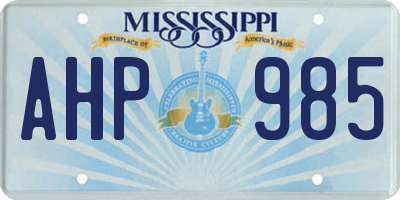 MS license plate AHP985