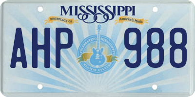 MS license plate AHP988