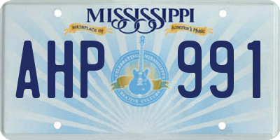 MS license plate AHP991