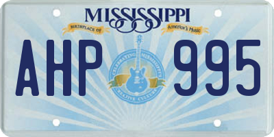 MS license plate AHP995
