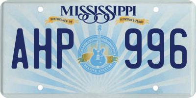 MS license plate AHP996