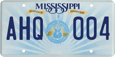 MS license plate AHQ004