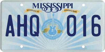 MS license plate AHQ016