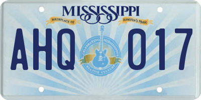 MS license plate AHQ017