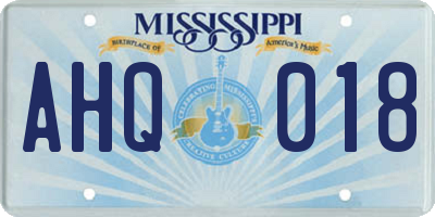 MS license plate AHQ018