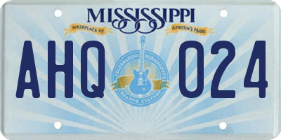 MS license plate AHQ024