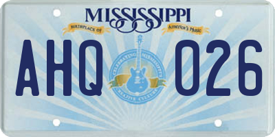 MS license plate AHQ026