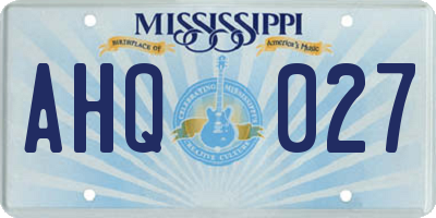 MS license plate AHQ027