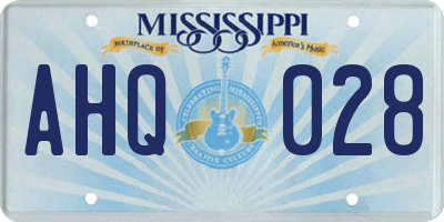 MS license plate AHQ028