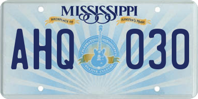 MS license plate AHQ030