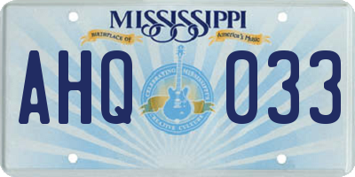 MS license plate AHQ033