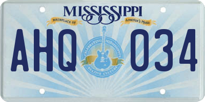 MS license plate AHQ034