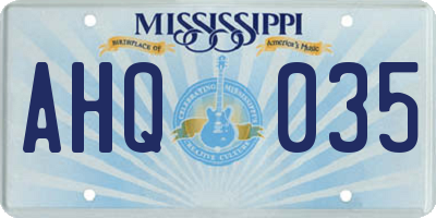 MS license plate AHQ035