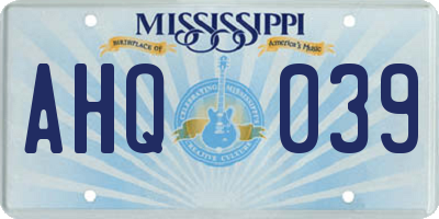 MS license plate AHQ039