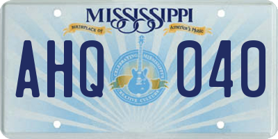 MS license plate AHQ040