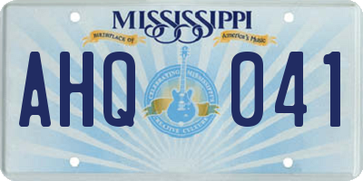MS license plate AHQ041