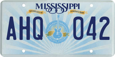 MS license plate AHQ042