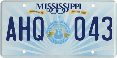MS license plate AHQ043