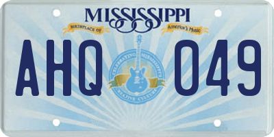 MS license plate AHQ049