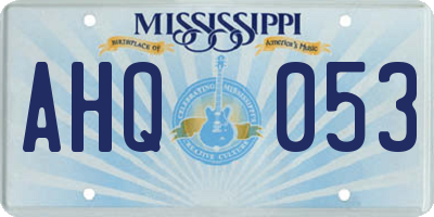 MS license plate AHQ053