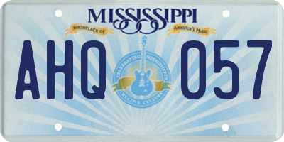 MS license plate AHQ057