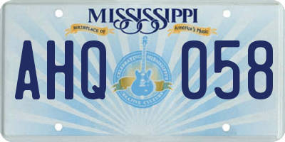 MS license plate AHQ058