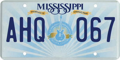MS license plate AHQ067