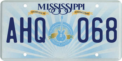 MS license plate AHQ068