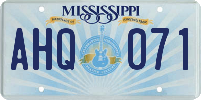 MS license plate AHQ071