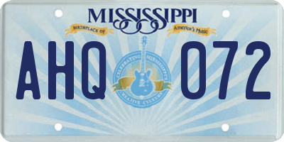 MS license plate AHQ072