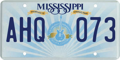 MS license plate AHQ073