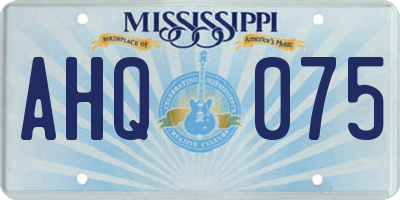 MS license plate AHQ075